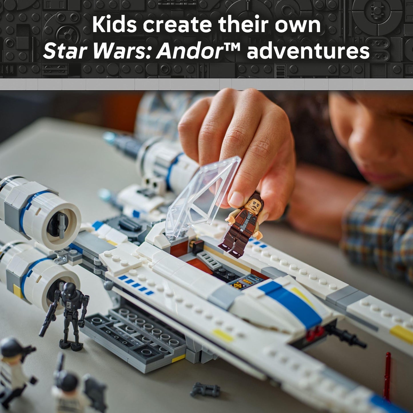 LEGO Star Wars Rebel U-Wing Starfighter Building Set - Includes Cassian Andor, Dedra Meero and K-2SO - Model Action Toy for Andor Fans - Birthday Gift Idea for Boys, Girls, Kids, Ages 8+ - 75399 LEGO