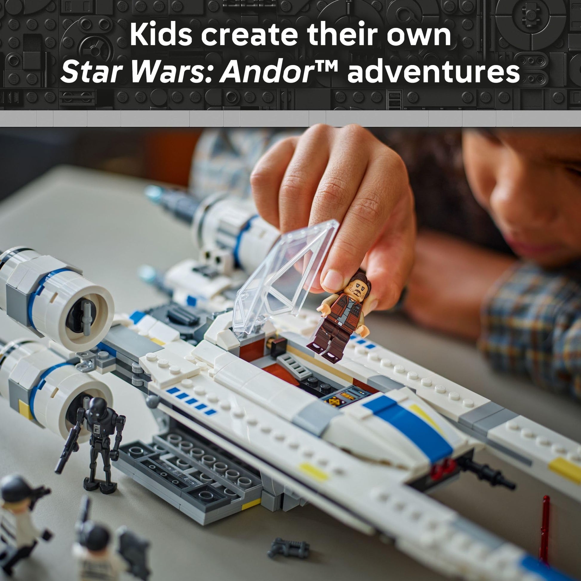 LEGO Star Wars Rebel U-Wing Starfighter Building Set - Includes Cassian Andor, Dedra Meero and K-2SO - Model Action Toy for Andor Fans - Birthday Gift Idea for Boys, Girls, Kids, Ages 8+ - 75399 LEGO