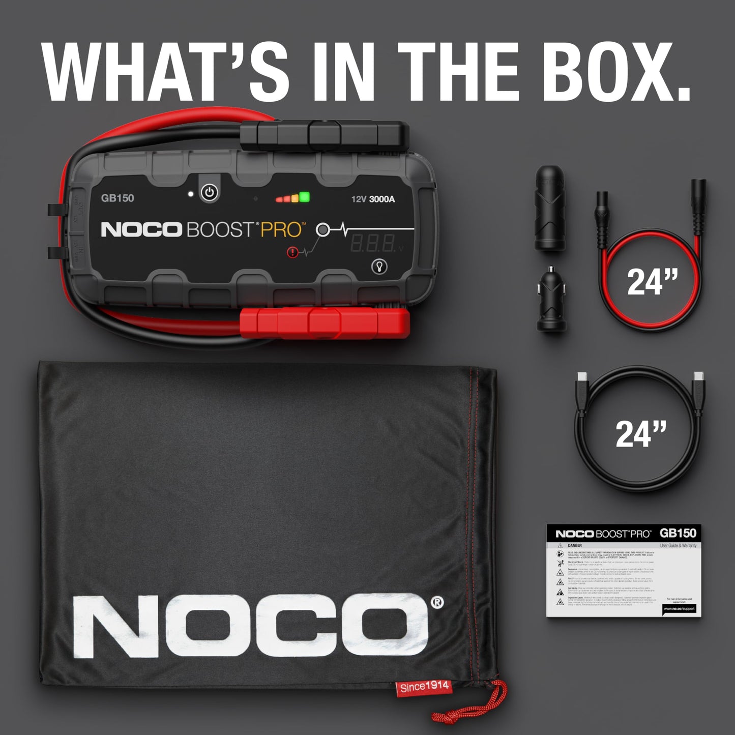 NOCO Boost GB150 3000A UltraSafe Jump Starter, 12V Lithium Battery Booster NOCO