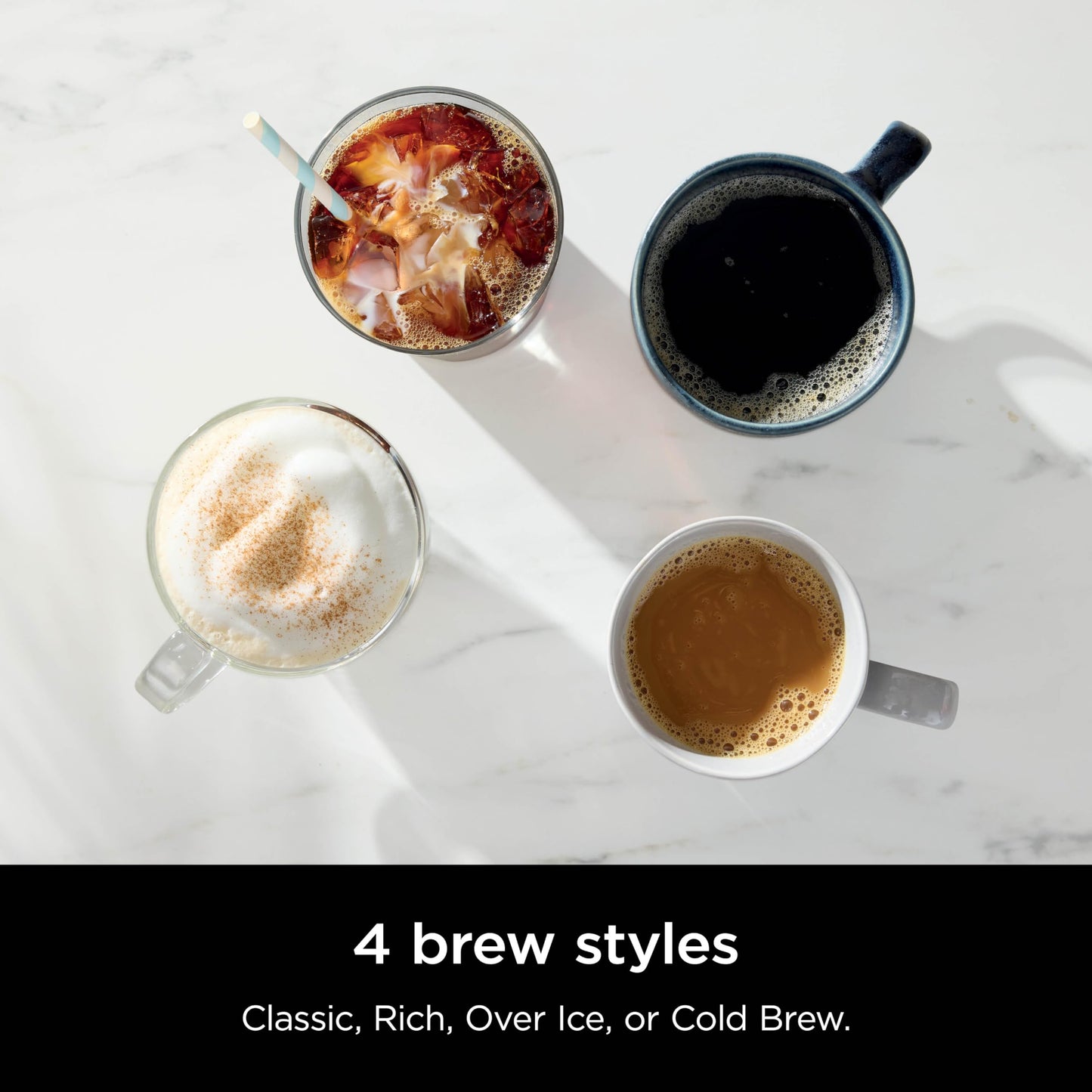 Ninja® Hot & Iced Coffee Maker with Rapid Cold Brew, Single Serve to 10-Cup Drip Brewer, Glass Carafe, No Pods Required, Classic/Rich/Over Ice Brew, Keep Warm & 24-Hour Delay Brew, CM360C Ninja