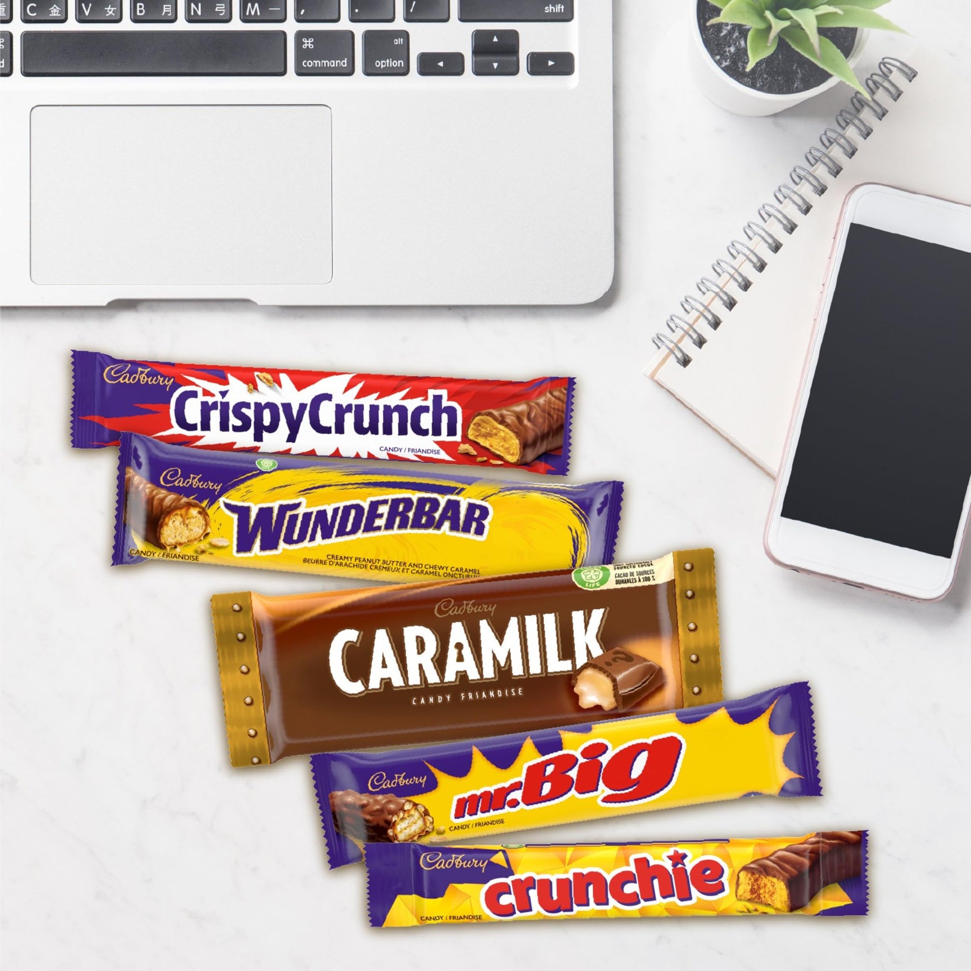 Cadbury 18-Bar Chocolate Variety Pack with Caramilk, Mr. Big, Wunderbar, Crunchie & Crispy Crunch - 880g