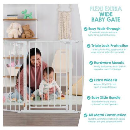 Regalo 76 Inch Super Wide Configurable Baby Gate, Includes 4 Pack of Wall Mounts and Hardware