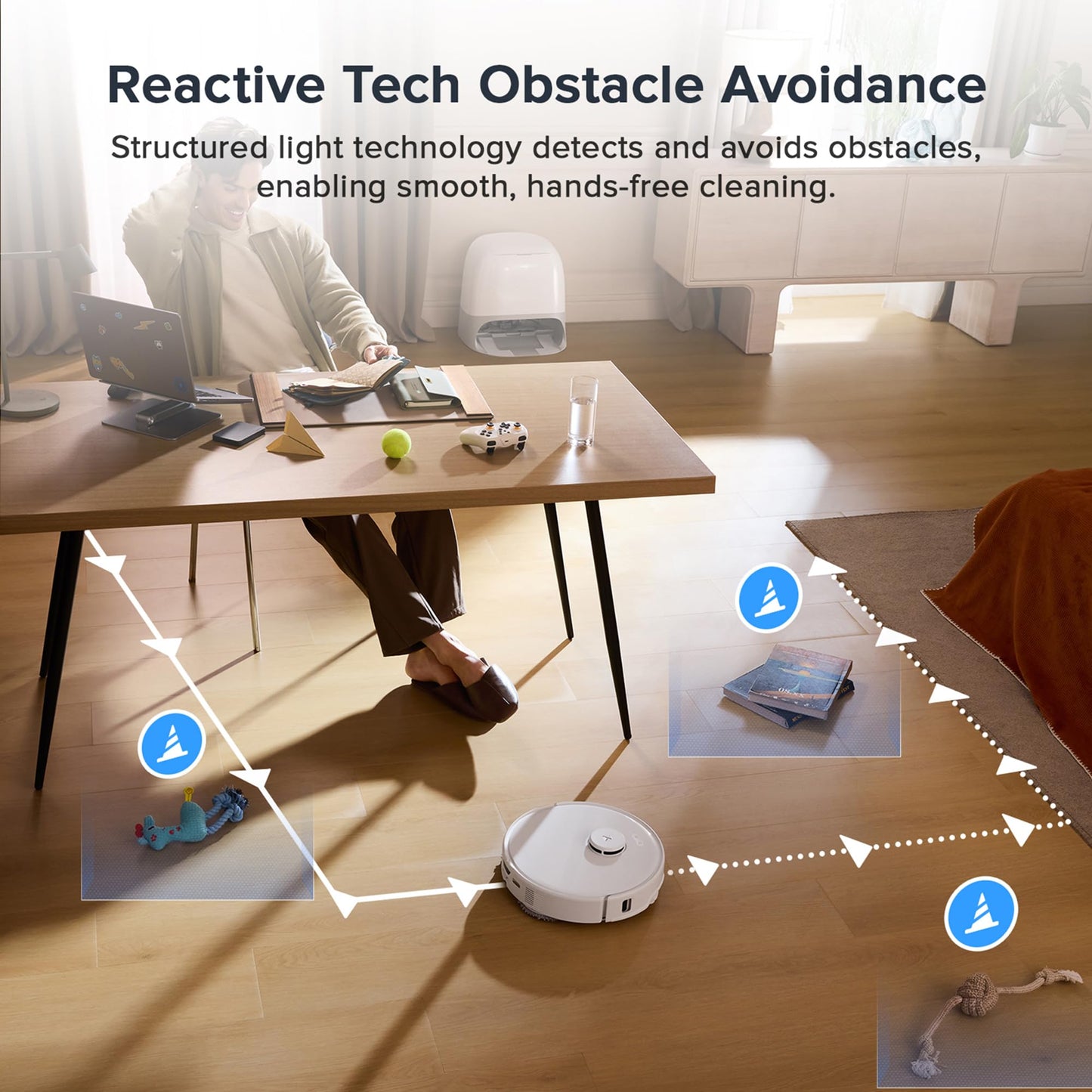 roborock Qrevo Curv S5X Robot Vacuum and Mop, 18,500Pa Suction, Zero-Tangling Design, FlexiArm Side Brush & Mop, Smart Obstacle Avoidance, Self-Washing & Drying, Self-Emptying, Perfect for Carpet - Available at All In One Marketplace Canada