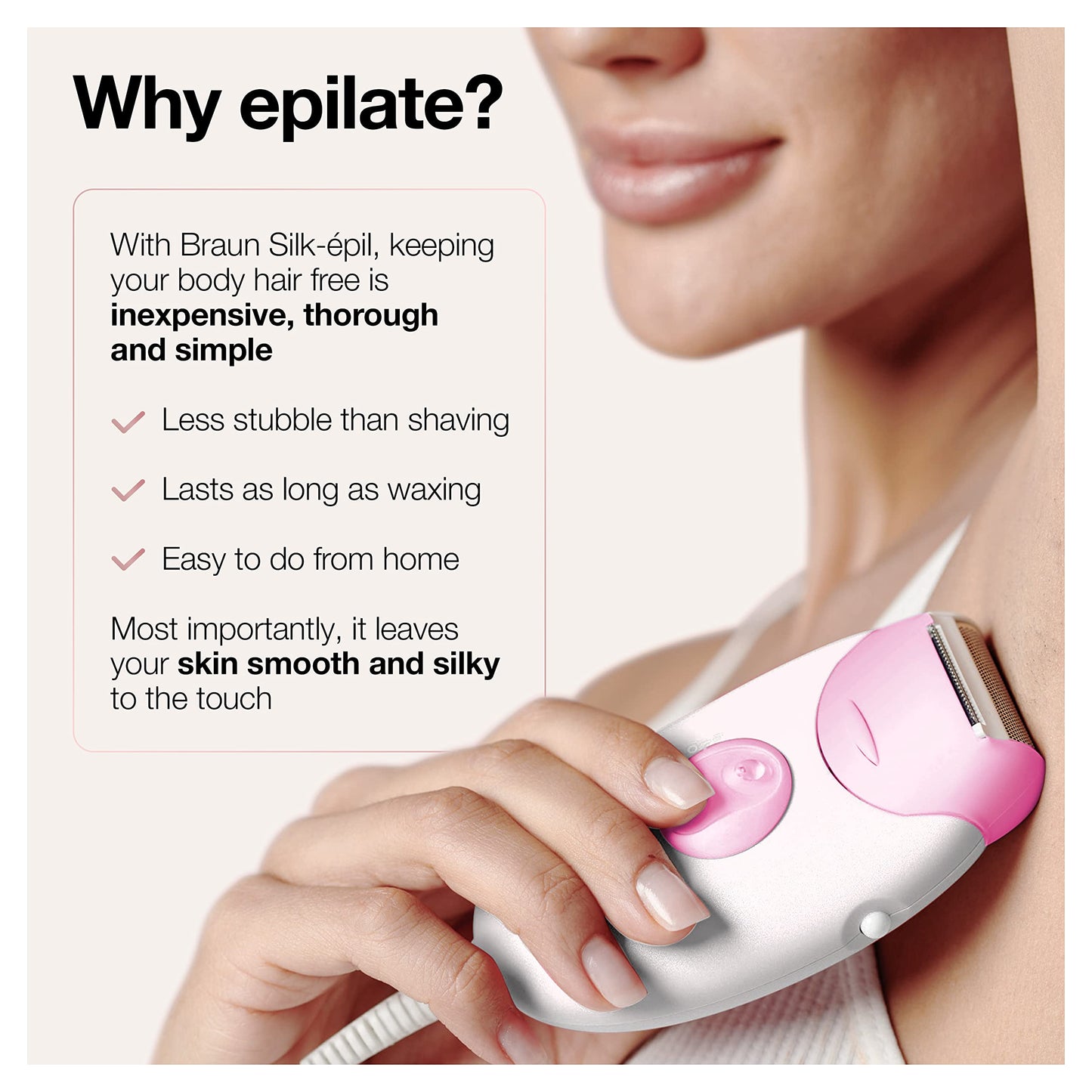 Braun Silk-épil 3 3-270, Epilator for Women for Long-Lasting Hair Removal, 20 Tweezer system, Smartlight Technology, Massage rollers, Shaver and Trimmer Head Included - Available at All In One Marketplace Canada