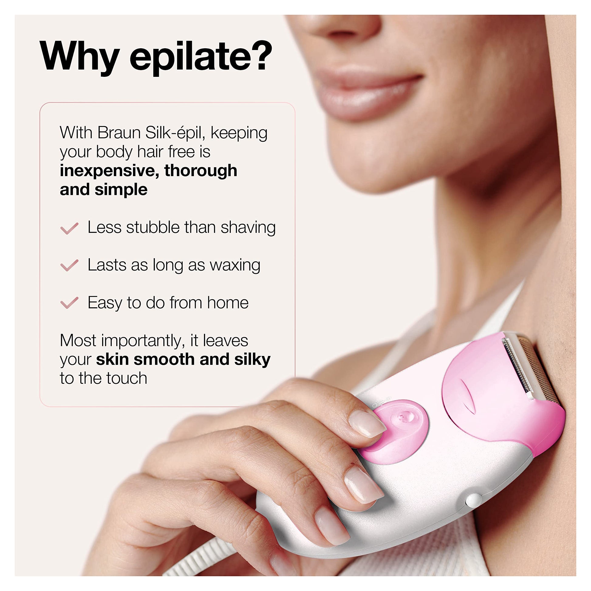 Braun Silk-épil 3 3-270, Epilator for Women for Long-Lasting Hair Removal, 20 Tweezer system, Smartlight Technology, Massage rollers, Shaver and Trimmer Head Included - Available at All In One Marketplace Canada