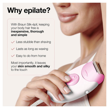 Braun Silk-épil 3 3-270, Epilator for Women for Long-Lasting Hair Removal, 20 Tweezer system, Smartlight Technology, Massage rollers, Shaver and Trimmer Head Included - Available at All In One Marketplace Canada