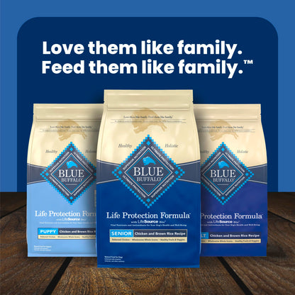 Blue Buffalo Life Protection Formula Chicken & Brown Rice Senior Dry Dog Food, Supports Immunity with Antioxidant-Rich LifeSource Bits, Promotes Healthy Muscle Development, Skin & Coat, 11.7kg/26lbs