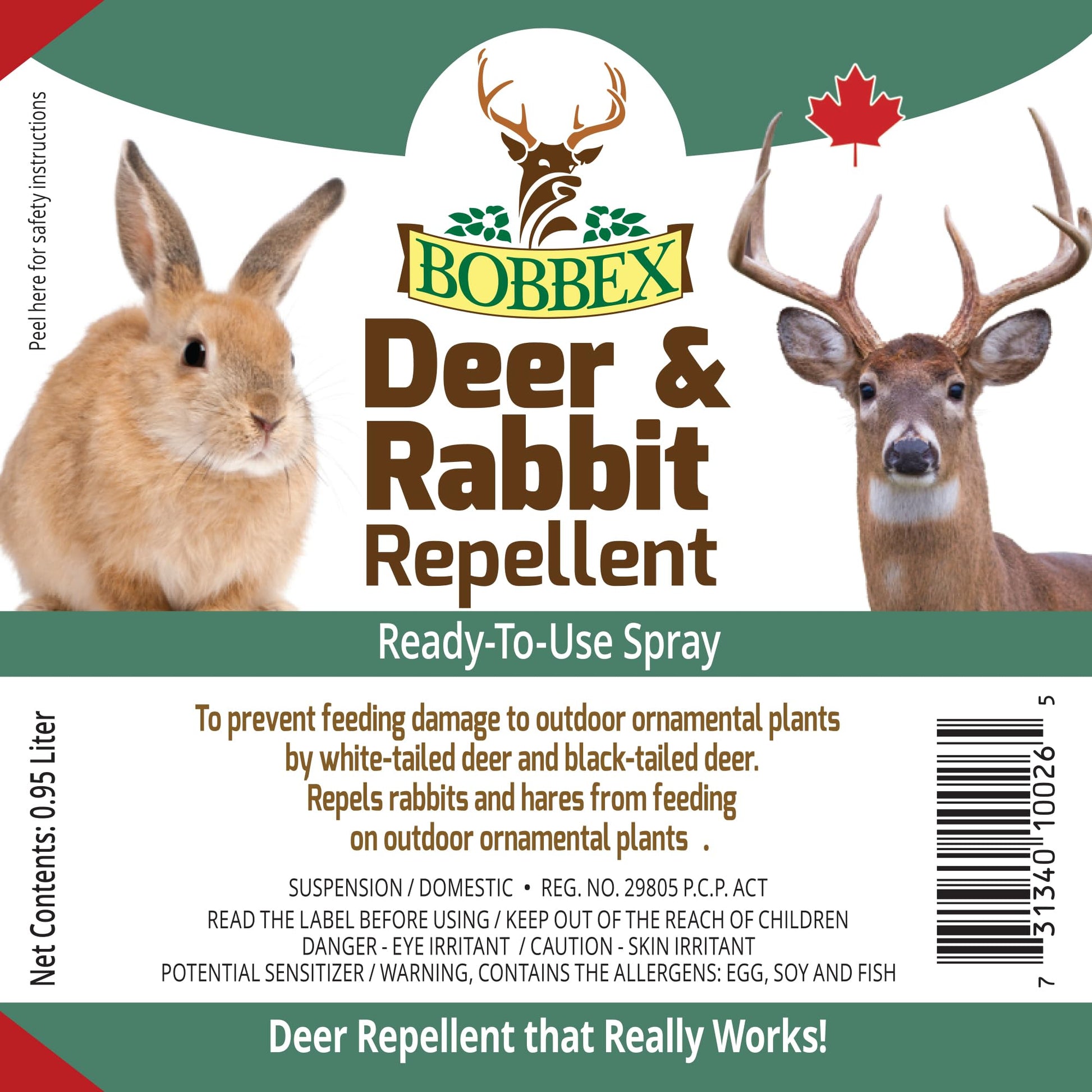 Bobbex Deer & Rabbit Ready to Use 0.95 Liter - Available at All In One Marketplace Canada