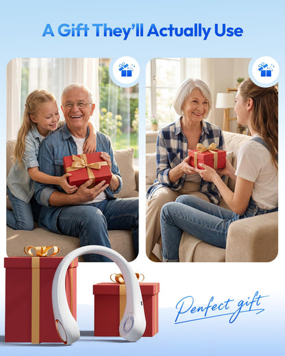 Gaiatop Portable Neck Fan Rechargeable, Hands-Free Cooling, 23.5hrs Runtime, Battery Powered Personal Fan Ventilateur de Cou, Summer Outdoor Travel Essentials, Birthday Gifts for Women Men Dad - Available at All In One Marketplace Canada