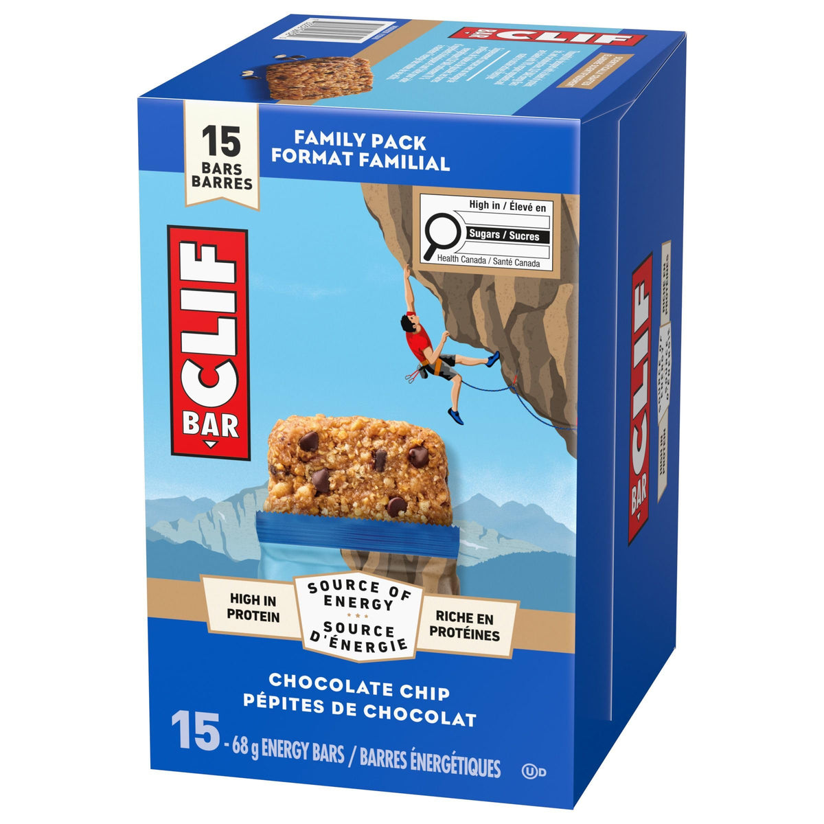Clif Bar, Energy Bars, Chocolate Chip, High Protein, 1.02 kg (Pack of 15)