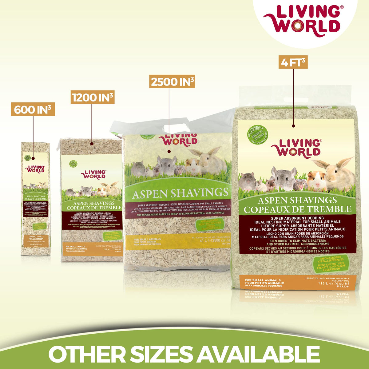 Living World Aspen Shavings - 41 L (2500 cu in)