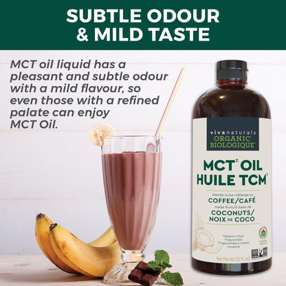 Viva Naturals Organic MCT Oil – 946 mL Pure Coconut Extract for Keto, Paleo & Vegan Diets
