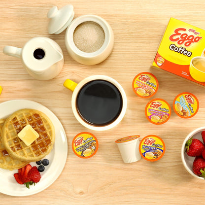 Eggo Waffle Flavored Coffee Pods Variety Pack - 40 Single-Serve K-Cup Compatible Pods (Chocolate Chip & Blueberry)