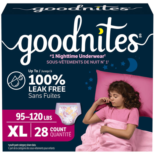 GoodNites Girls' Nighttime Bedwetting Underwear, Extra Large, 28 Ct 🍁 All In One Marketplace Canada