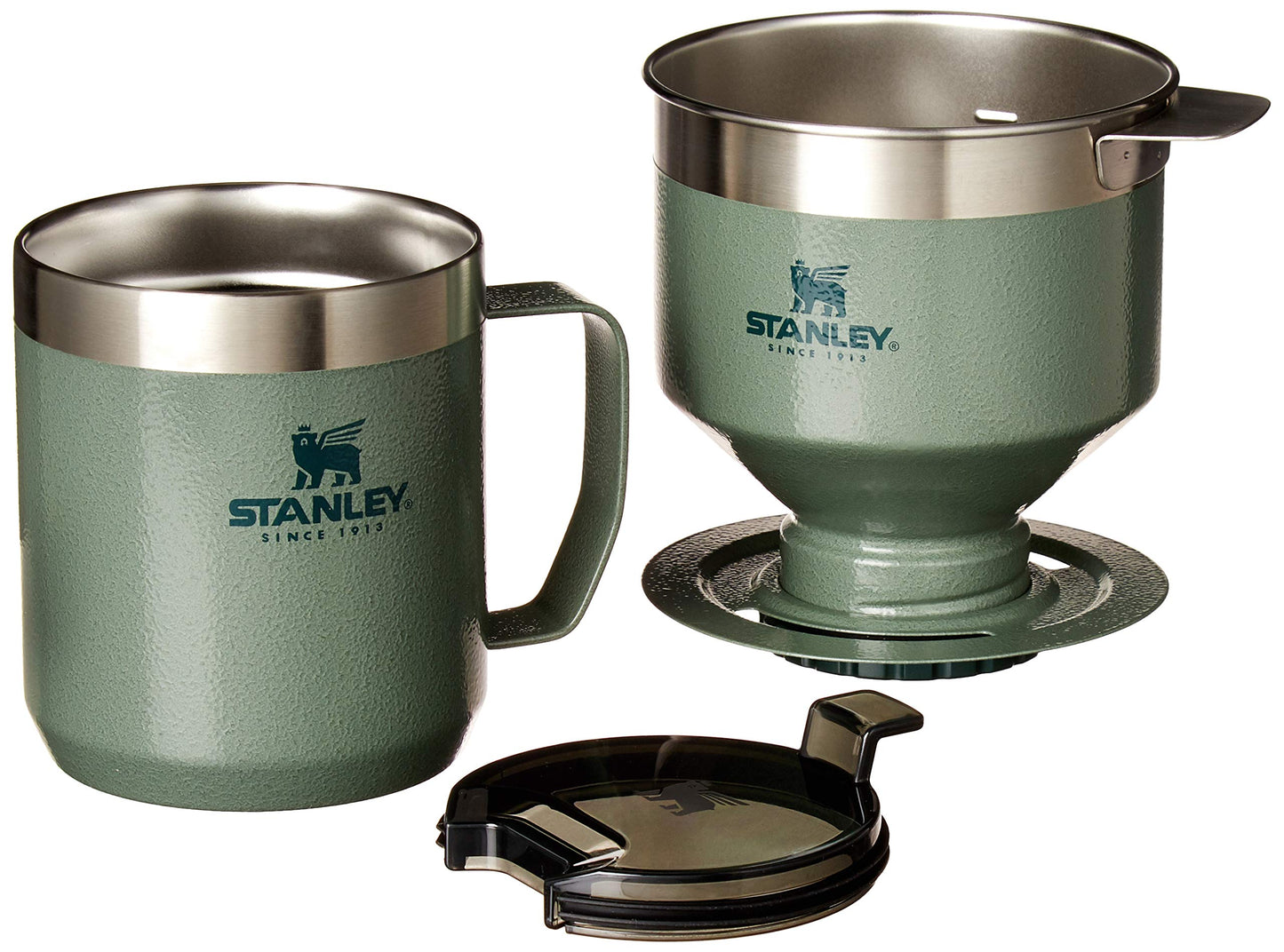 Stanley Perfect Brew Pour Over Set | 12 oz Camp Mug with Lid Included | Drip Coffee Maker with Reusable Filter | Insulated Stainless Steel | BPA-Free | Hammertone Green 🍁 All In One Marketplace Canada
