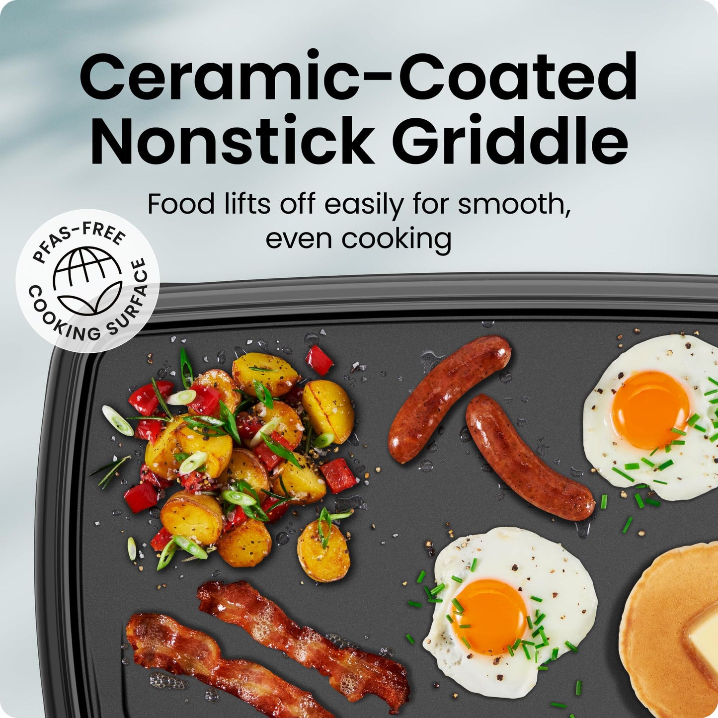 Chefman XL Electric Griddle with Removable Temperature Control, Immersible Flat Top Grill, Burger, Eggs, Pancake Griddle, Nonstick Extra Large Cooking Surface, Slide Out Drip Tray, 25 x 51 CM - Available at All In One Marketplace Canada