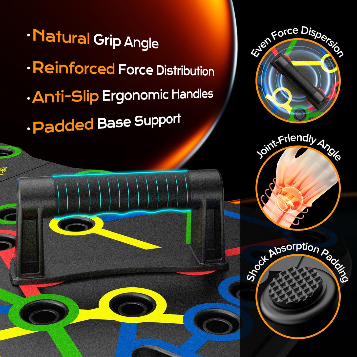 AERLANG Push Up Board-Large PushUps Portable Multi-Function Foldable Push Up Bar, Easy to Use Push up Handle Push Up Strength Training Push Up Stands Home Workout Equipment - Available at All In One Marketplace Canada
