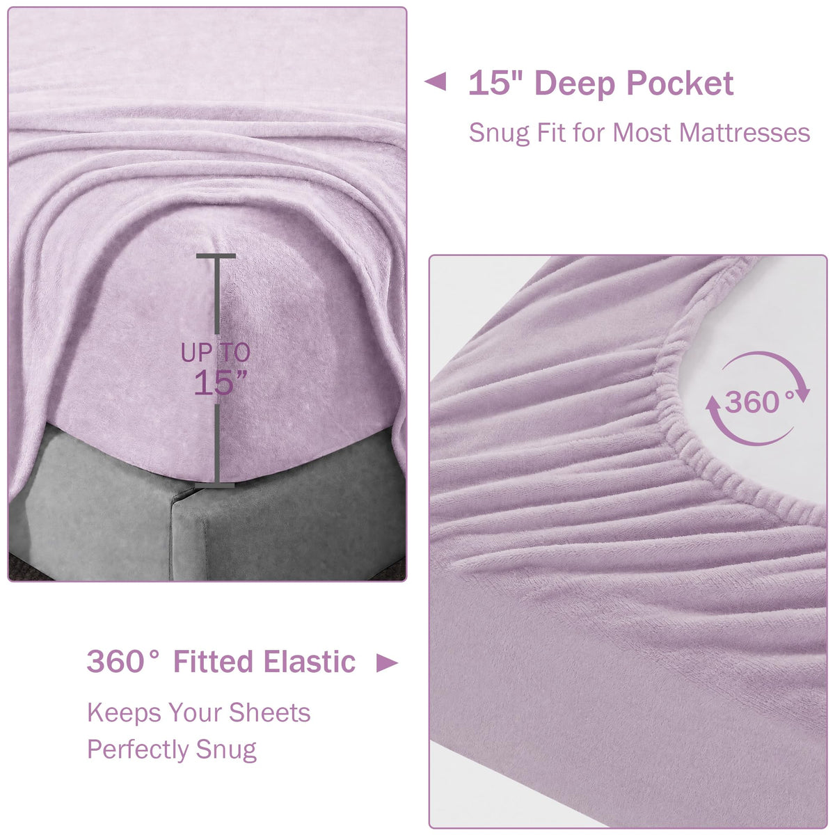 Softan Fleece Sheets, Soft as Flannel, Queen, Lavender 🍁 All In One Marketplace Canada