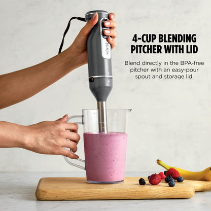 Ninja Immersion Blender & Whisk, 4 Speeds, 4oz/120mL, Dark Grey, CI201CGY Ninja