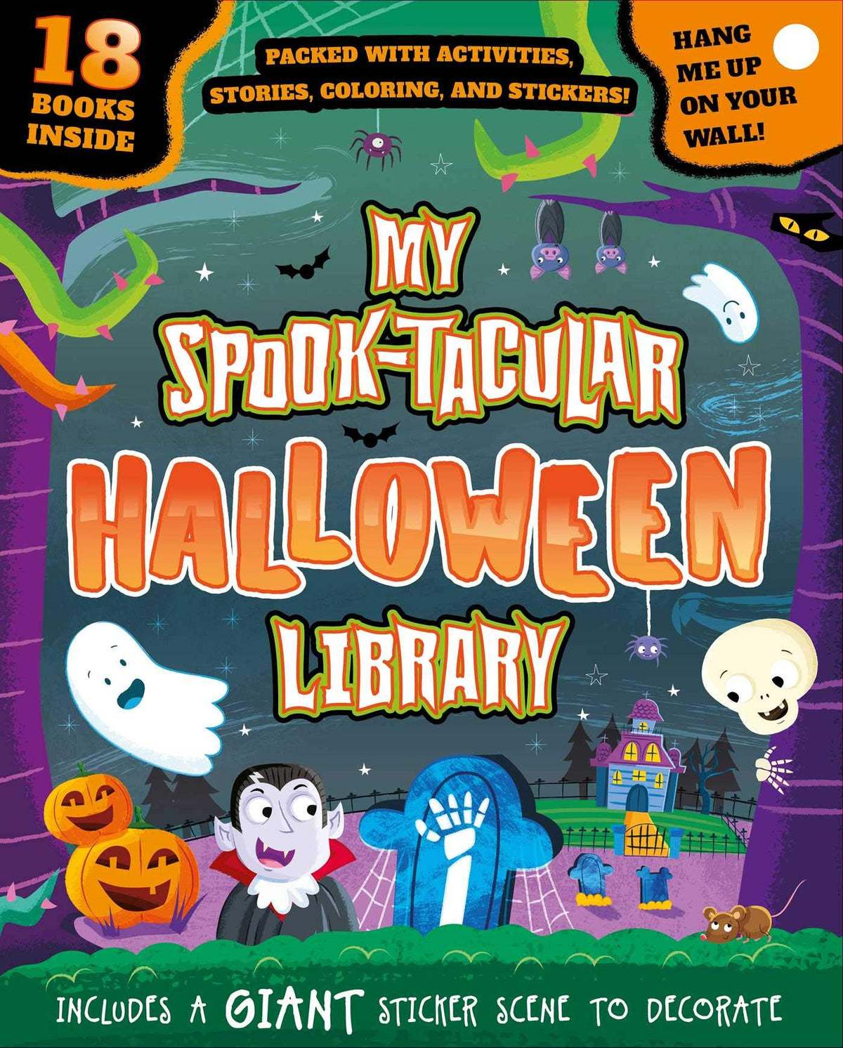 Ma bibliothèque d'Halloween épouvantable : avec 18 livres et des autocollants