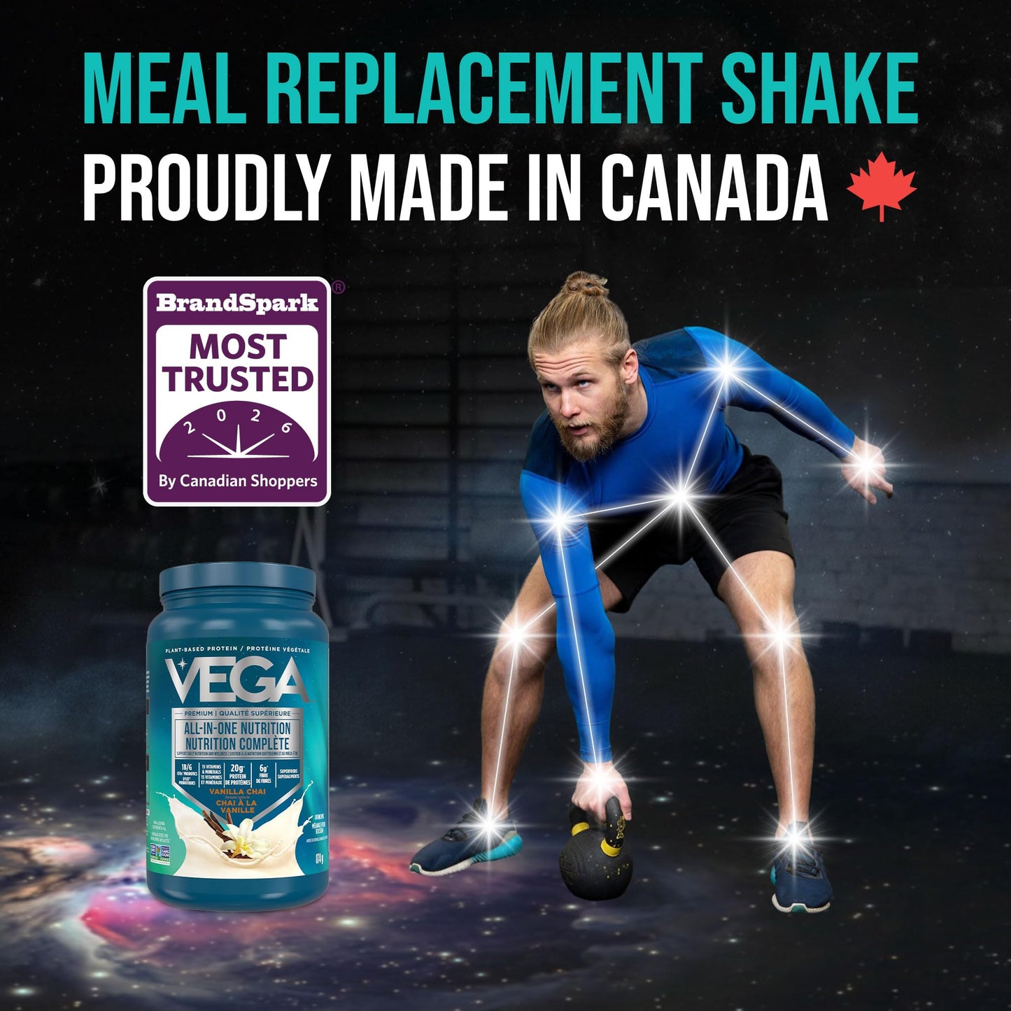 Vega Premium All-in-One Nutrition Protein Powder – 20g Plant-Based Vegan Protein, Vitamins & Probiotics, Vanilla Chai, 874g (18 Servings) 🍁 All In One Marketplace Canada