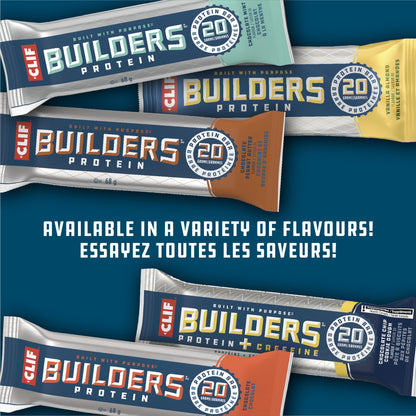 CLIF BUILDERS Protein Bar Variety Pack - 15 Count (8 Chocolate Mint & 7 Chocolate Peanut Butter) - 20g Plant Protein, Gluten Free, No Artificial Sweeteners