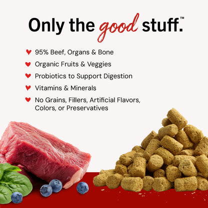 Stella & Chewy’s Freeze Dried Raw Super Beef Meal Mixer – Dog Food Topper for Small & Large Breeds – Grain Free, Protein Rich Recipe – 227g Bag