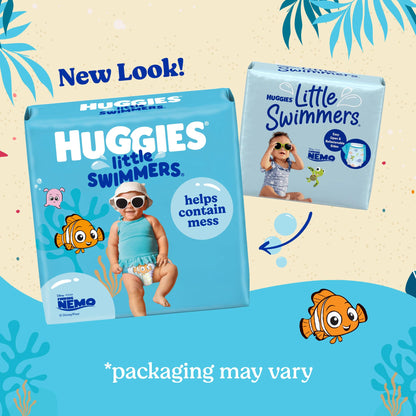 HUGGIES Disposable Swim Diapers - Size 3 Small, Huggies Little Swimmers, 40 ct