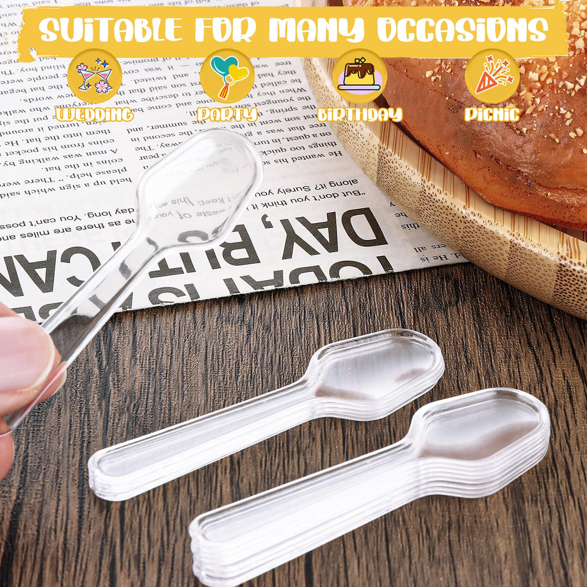 MUXHEL 1500Pcs Clear Mini Plastic Spoons 3 Inch Heavy Duty Plastic Dessert Spoons Disposable Tasting Spoons for Dessert, Ice Cream, Jelly, Pudding, Yogurt, Cake, Appetizers 🍁 All In One Marketplace Canada