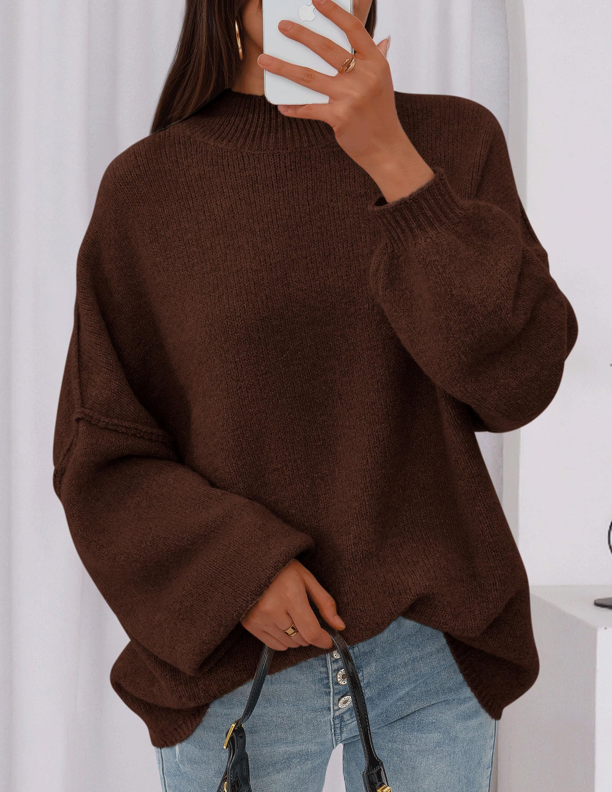 PRETTYGARDEN Women's Oversized Sweaters Fall Clothes Brown,M 🍁 All In One Marketplace Canada