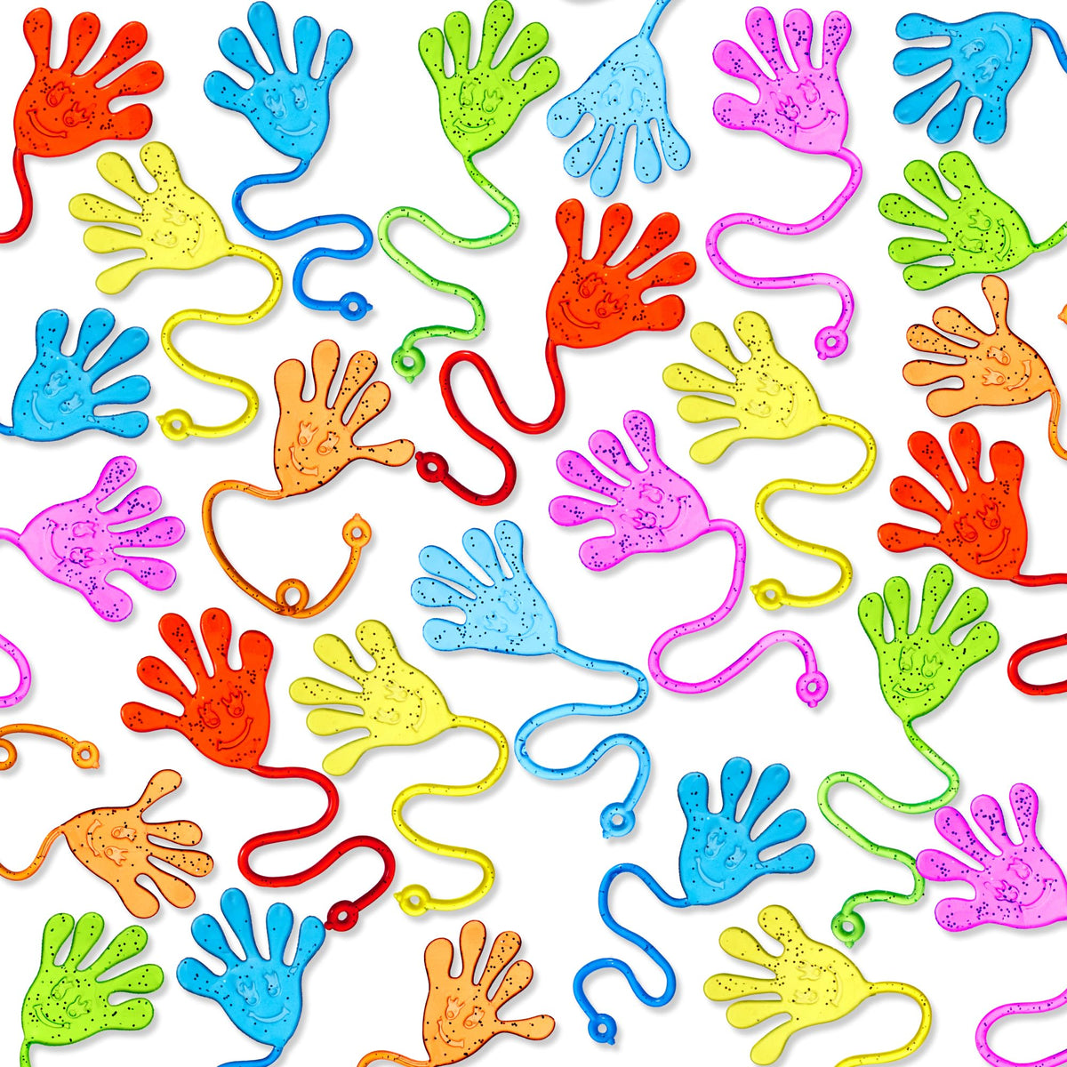 JOYIN 48Pcs Glitter Sticky Hands Party Favors, Party Table Favors Set for Kids, Holiday Traditions, Classroom Treasure Box Carnival Prizes Bulk Pinata Stuff Mini Toys, Christmas goodie bags 🍁 All In One Marketplace Canada