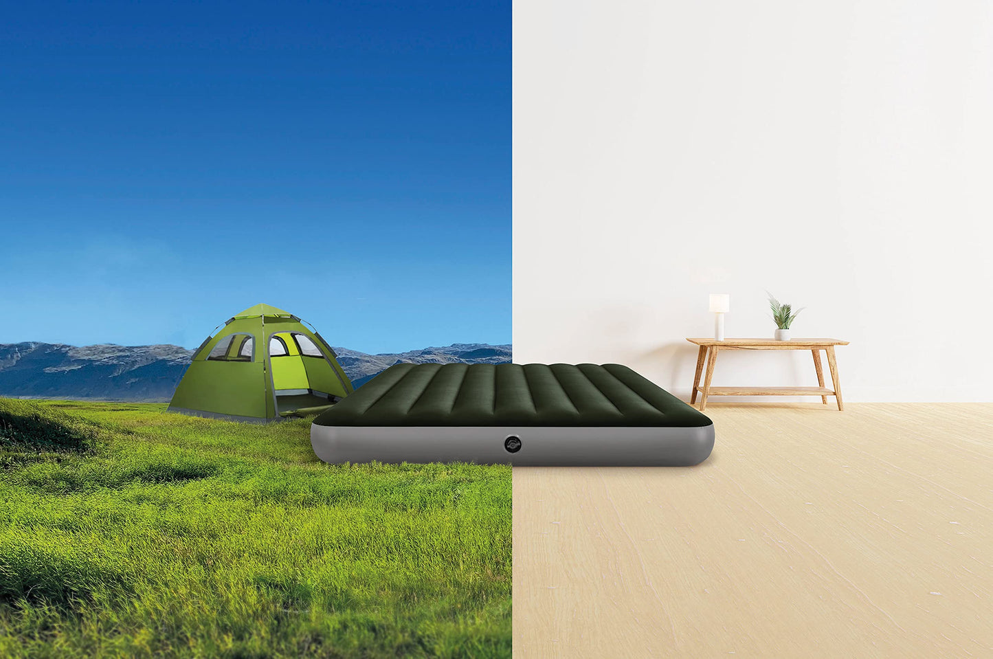INTEX 64779E Dura-Beam Standard Prestige Air Mattress: Fiber-Tech – Queen Size – 10in Bed Height – 600lb Weight Capacity – Pump Included