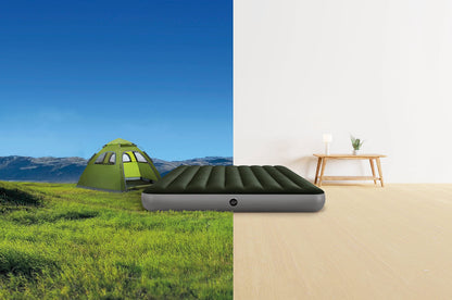 INTEX 64779E Dura-Beam Standard Prestige Air Mattress: Fiber-Tech – Queen Size – 10in Bed Height – 600lb Weight Capacity – Pump Included