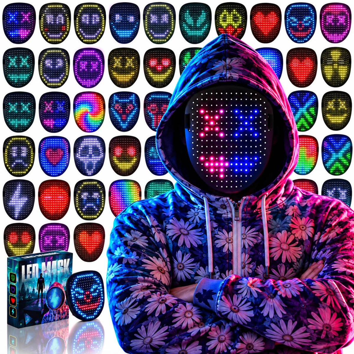 Depointer Life LED Mask Light up Masks With Gesture Sensing, Cool Toys Masks Teen Boys Gifts for Halloween Christmas Birthday 🍁 All In One Marketplace Canada