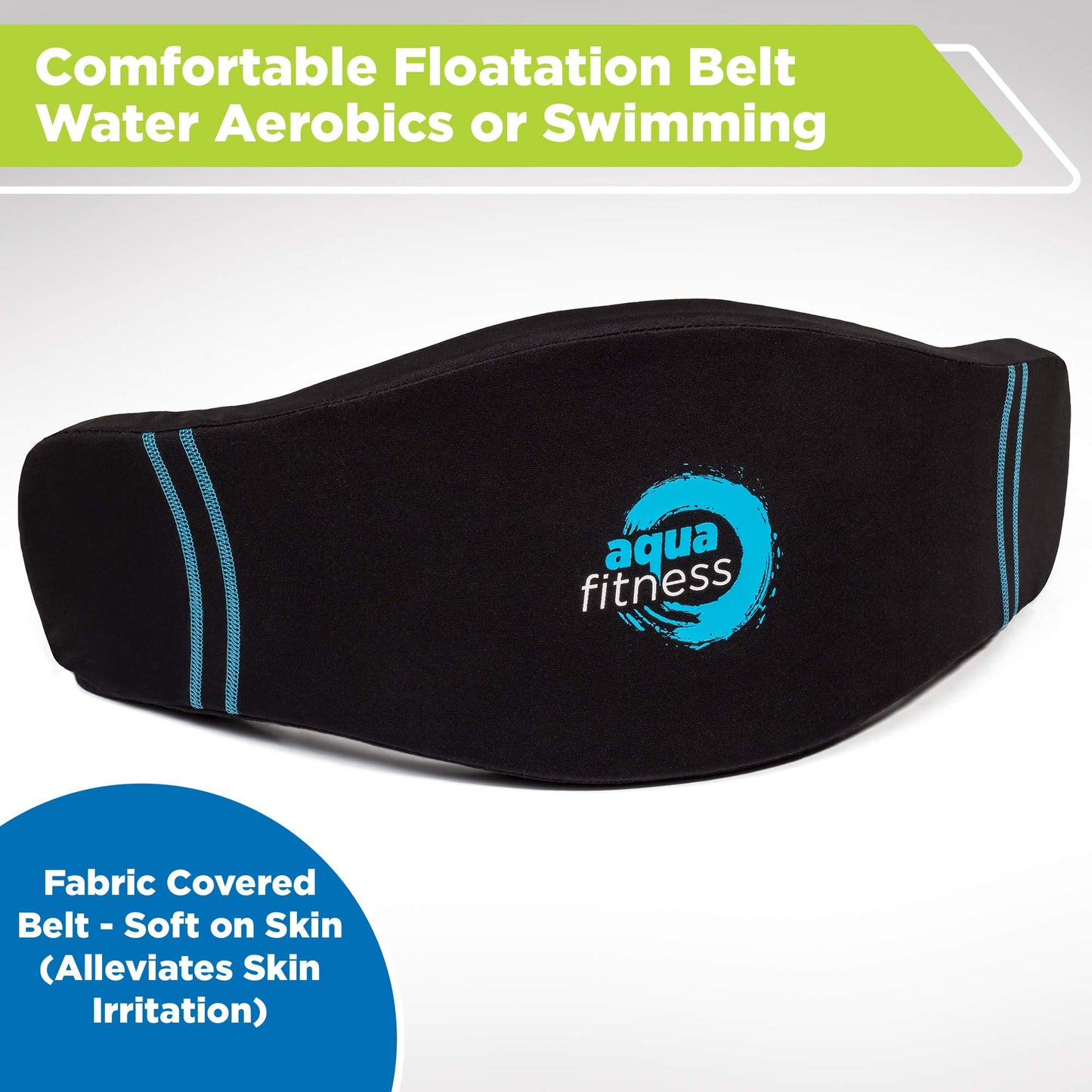 New Aqua Water Fitness Deluxe Flotation Belt – Adult Aquatic Swim Belt for Water Aerobics and Other Pool Exercise – Black/Blue Aqua LEISURE