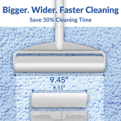 Large Lint Rollers for Carpet, Sticky Rollers for Floor DELOMO 9.45 in with 3 Extendable Handle, Long Handle Sticky Mop for Cleaning Carpets, Cars, Bedding, and Pet Hair, Ideal Gift for Pet Owners - Available at All In One Marketplace Canada