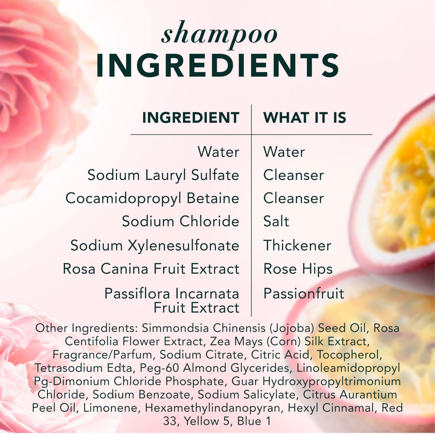 Herbal Essences Rose Hips and Passionfruit Smooth and Shine Shampoo and Conditioner Set, 865 mL Each Herbal Essences