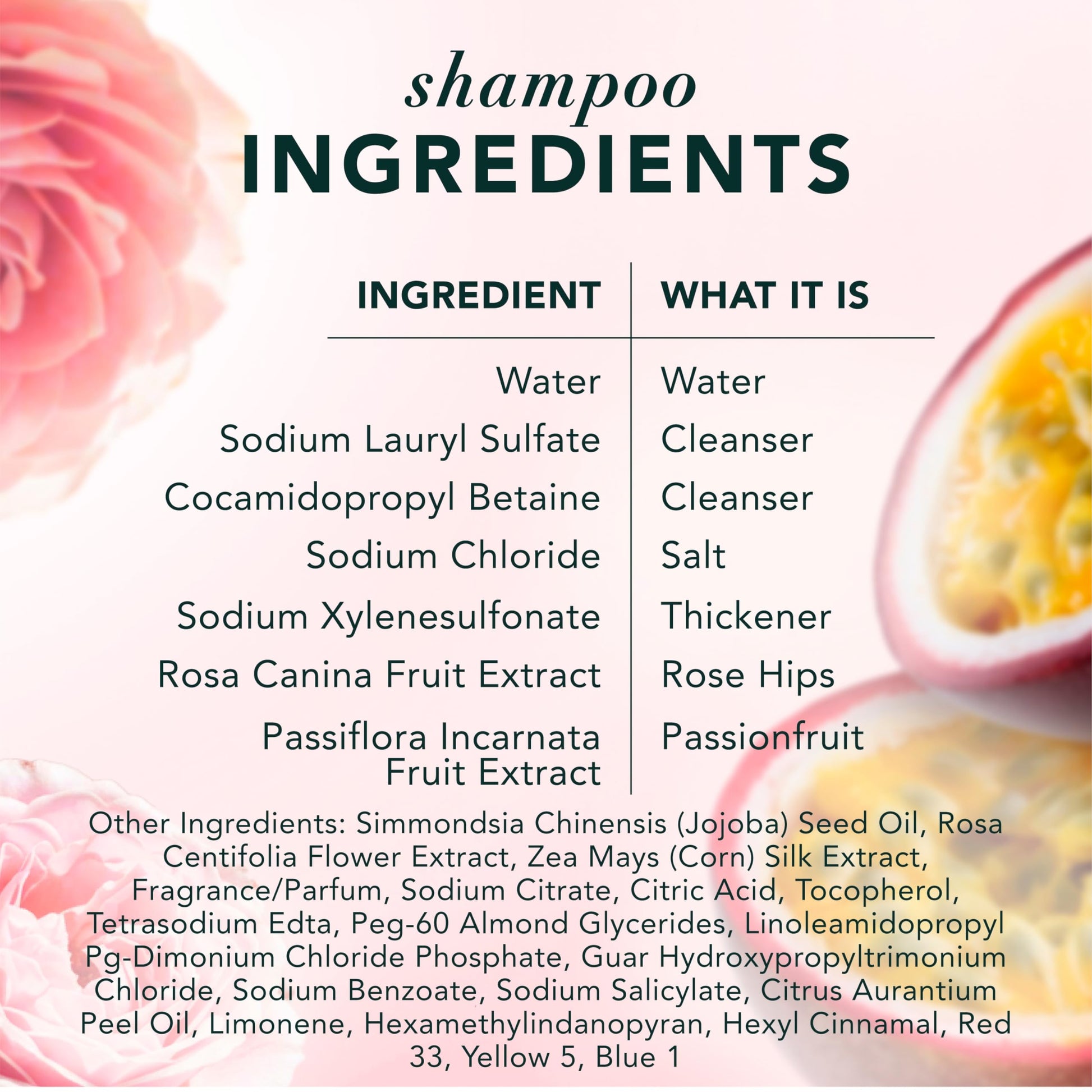 Herbal Essences Rose Hips and Passionfruit Smooth and Shine Shampoo and Conditioner Set, 865 mL Each Herbal Essences