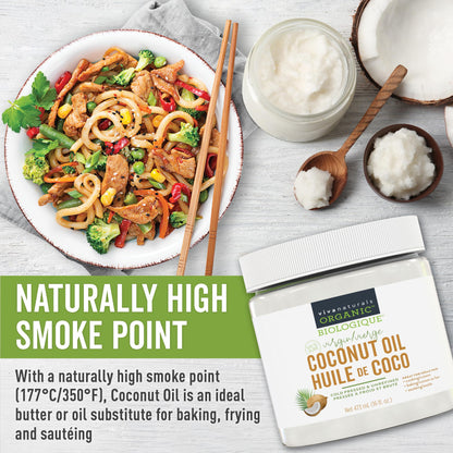 Viva Naturals Organic Virgin Coconut Oil,16 fl oz (473 mL) – Coconut Oil for Hair, Skin, Cooking & Baking – Cold-Pressed, Unrefined & Non-GMO – Keto & Paleo Certified – BPA-Free Jar 🍁 All In One Marketplace Canada