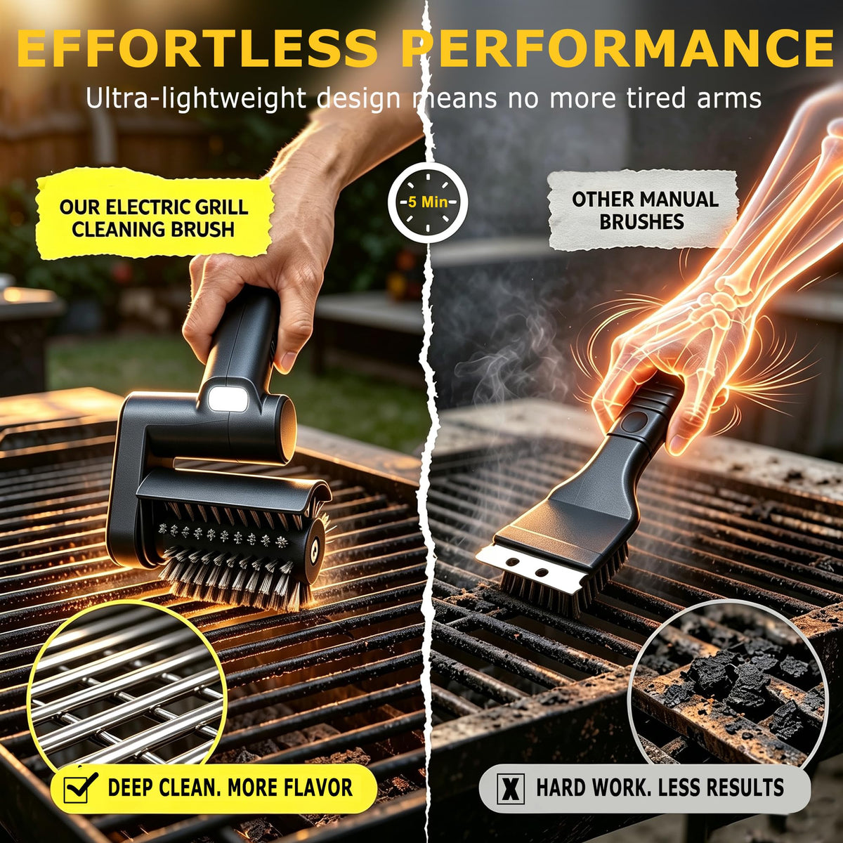 Gifts for Men Rechargeable Electric BBQ Brush Cordless Grill Cleaner with LED Light, Christmas Stocking Stuffers for Men Dad Husband Boyfriend, Ideal for Father’s Day Valentine's Day 🍁 All In One Marketplace Canada