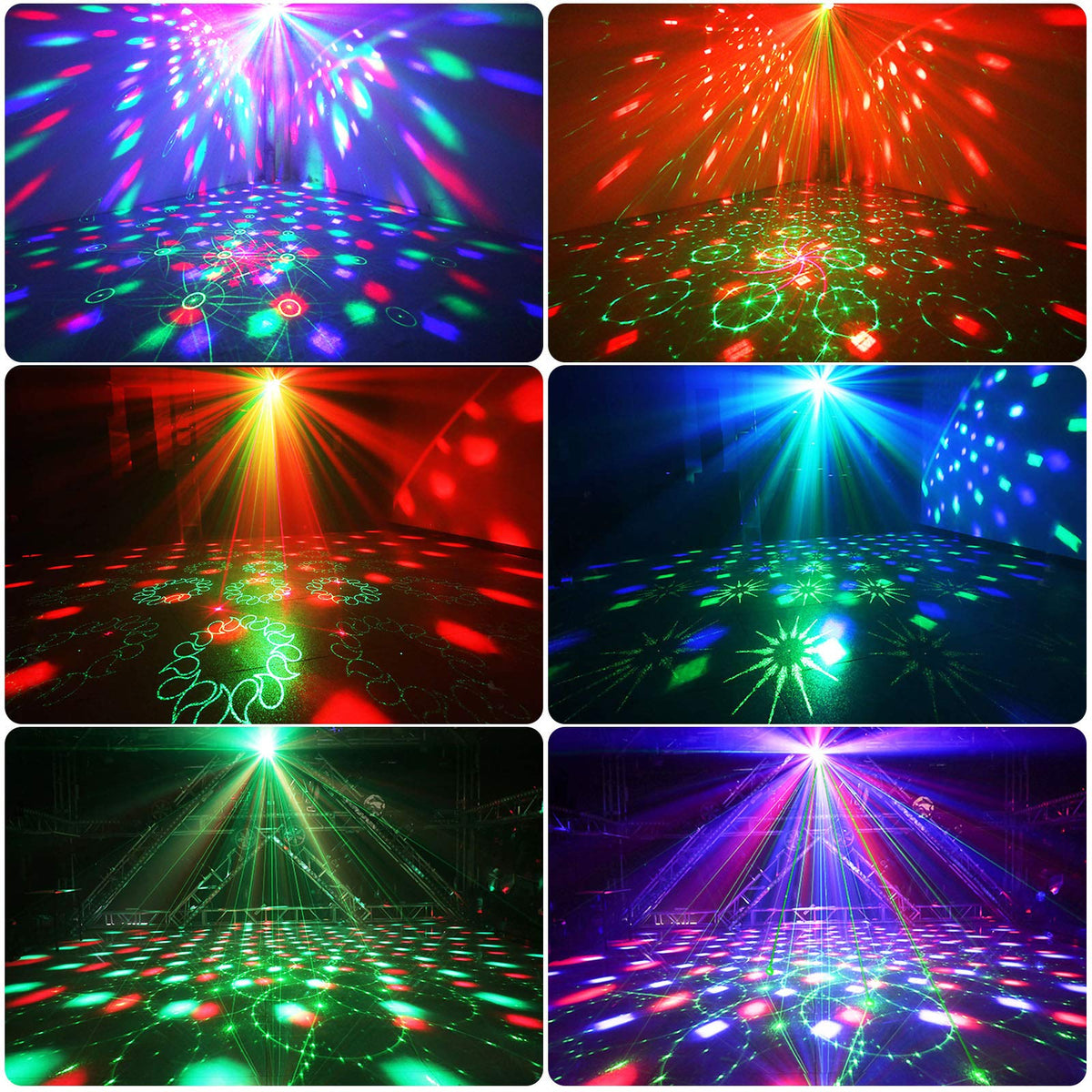 Party Lights, Disco Ball Lights,Dj Disco Lights,Rave Lights Stage Light Strobe Lights Laser Lights Sound Activated with Remote Control for Xmas Club Bar Parties Holiday Dance Christmas Birthdy 🍁 All In One Marketplace Canada