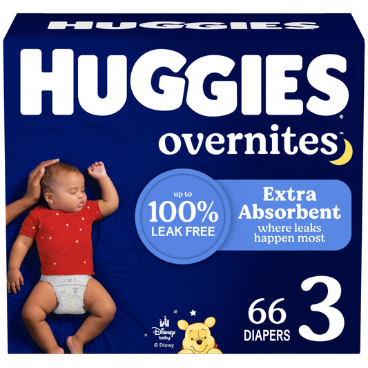 Huggies Overnites Size 3 Overnight Diapers (16-28 lbs), 66 Ct