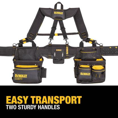 DEWALT Tool Rig Professional Tool Belt with Padded Suspenders, 25 Pockets, Durable Design, Adjustable (DWST540602) DEWALT