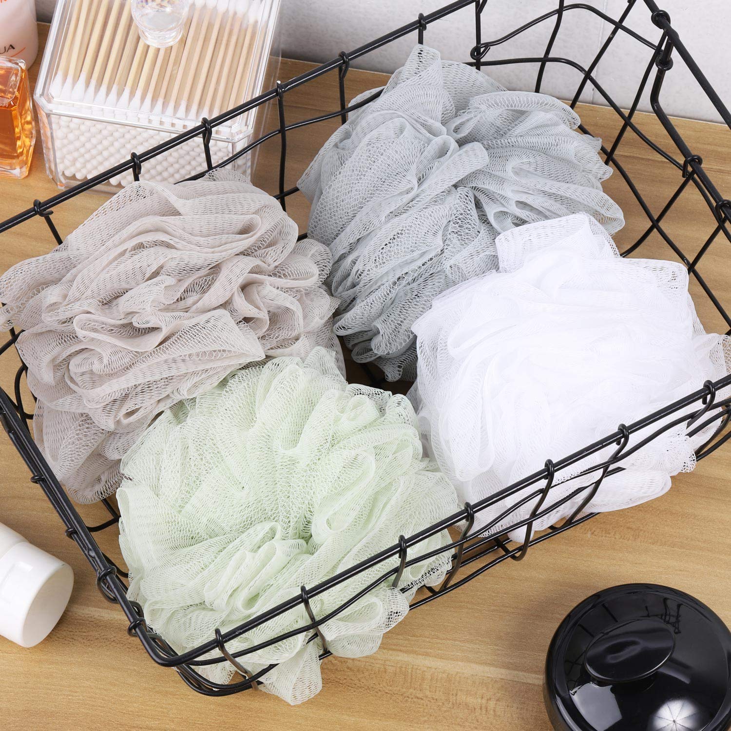 BTYMS Bath Sponge Shower Loofahs 60g Mesh Pouf Bath Scrunchies Body Wash Puff Shower Puff - Pack of 4 - Available at All In One Marketplace Canada