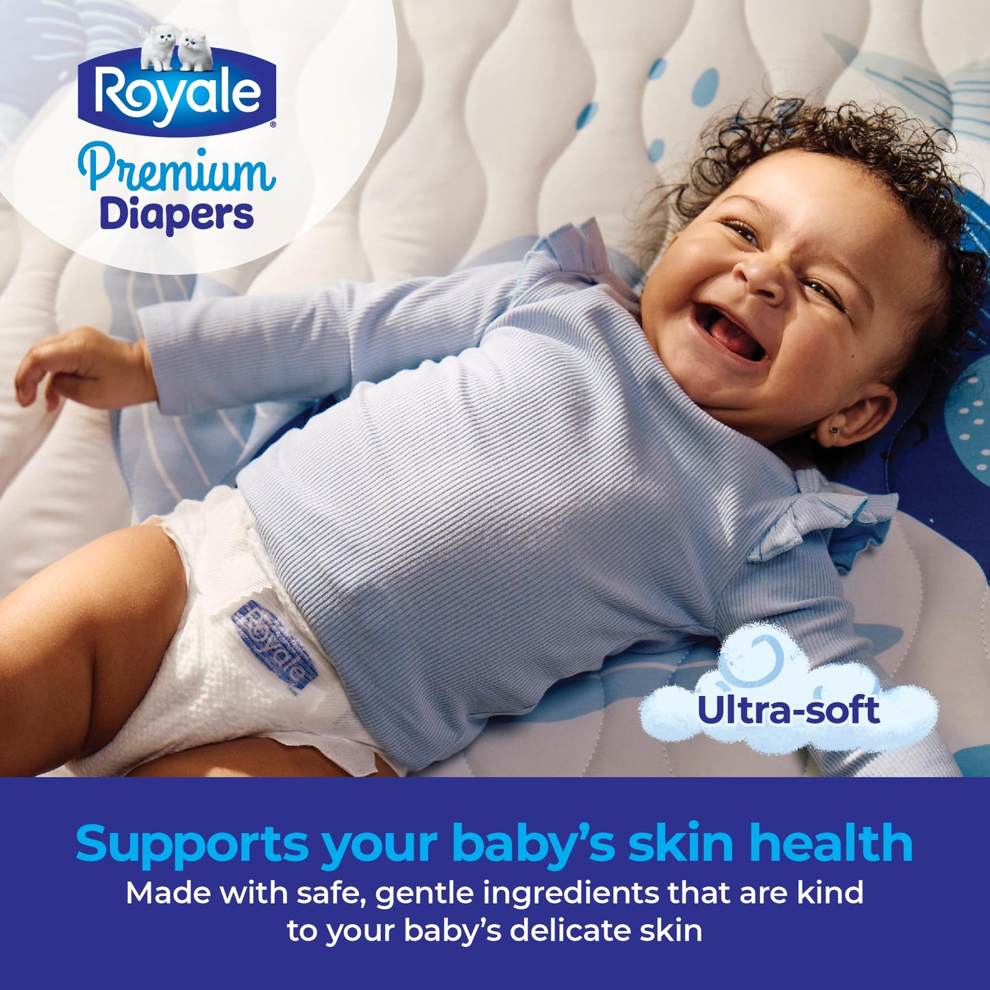 Royale Premium Diapers, Size NB (Up to 10 lb), 84 Count, Disposable Baby Diapers