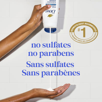 Dove Body Wash Deep Moisture, for 24hr Lotion-Soft Skin Moisturizing Skin Cleanser with No Sulfates No Parabens, 325mL (Pack of 4)