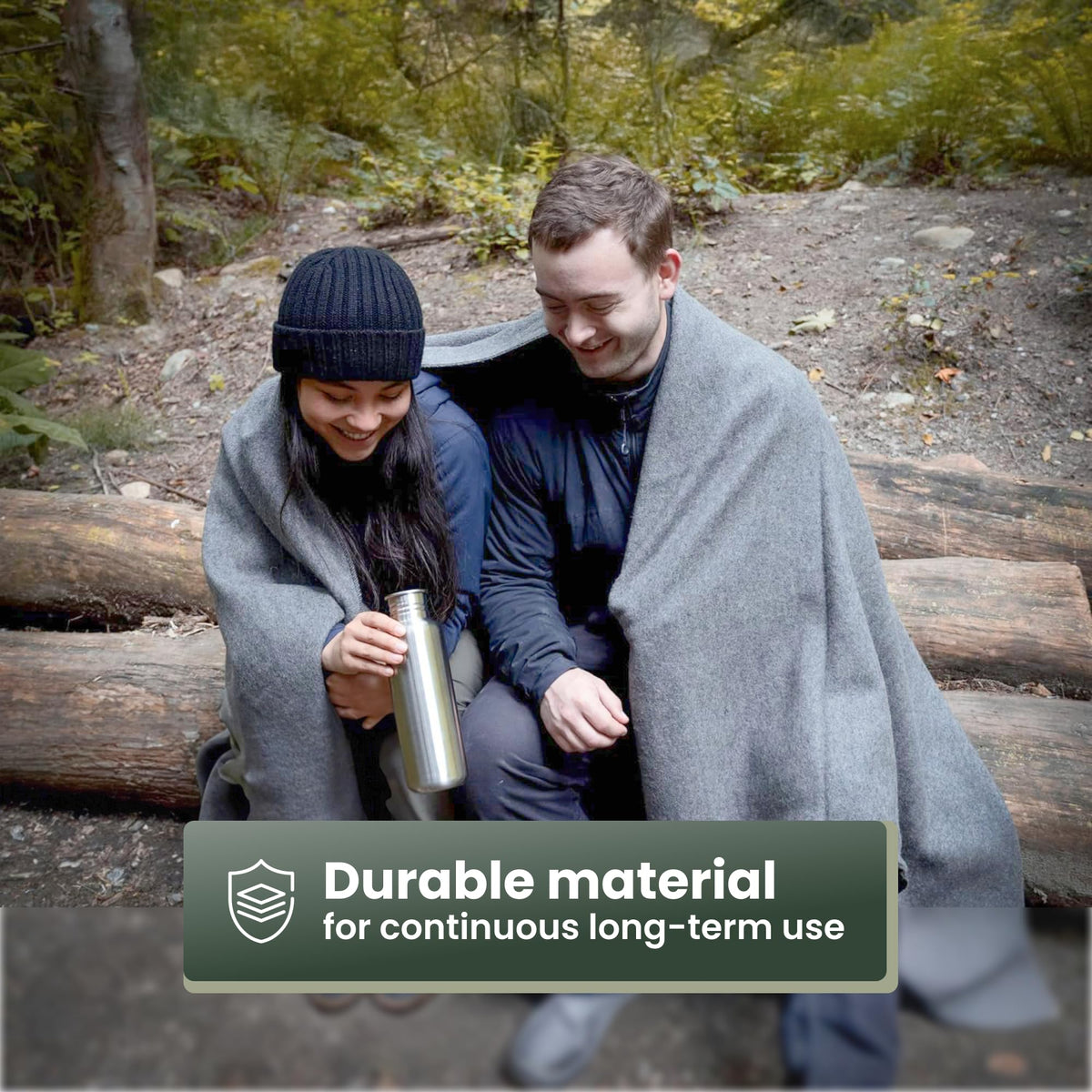 72HRS Wool 64” x 84” Winter Blanket Camping Essentials (80% Wool, 1 Pack) 🍁 All In One Marketplace Canada