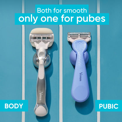 Gillette Venus for Bikini Pubic Hair and Skin, Womens Razors, 4 Razor Blade Refills for Intimate Grooming