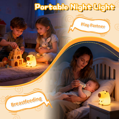 FULLOSUN Capybara Night Light for Kids, Soft Silicone Touch Lamp with Dim 🍁 All In One Marketplace Canada