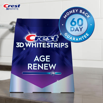 Crest 3D Whitestrips Age Renew At-home Teeth Whitening Kit, 21 Treatments, 28 Levels Whiter